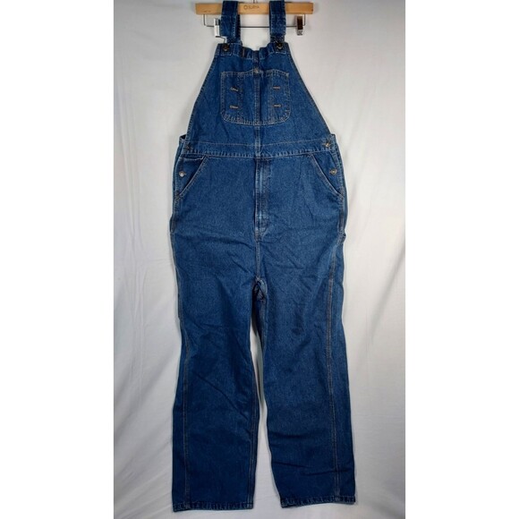 Lincoln Outfitters Denim Overalls Men’s 42x30 Blue Jean Bib Workwear 100% Cotton - Picture 1 of 14